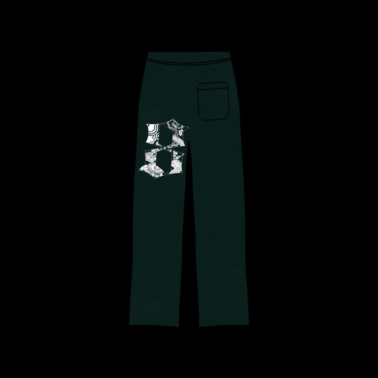 Jade Green Straight Leg Sweatpants