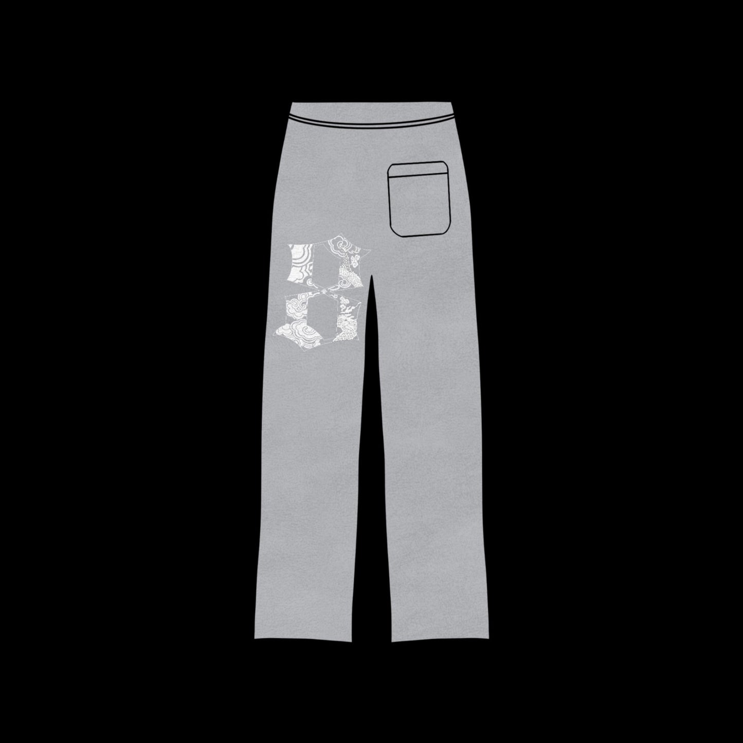 Grey Straight Leg Sweatpants