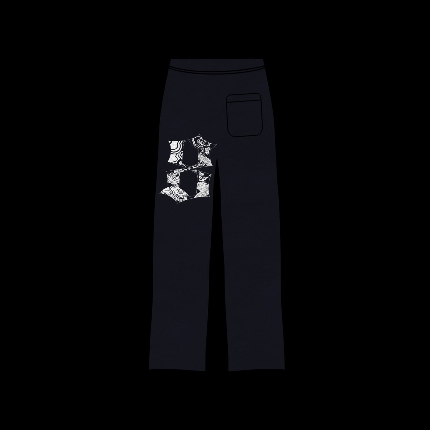 Navy Blue Straight Leg Sweatpants